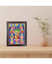 Hitech Sales Lord Vishnu and Mata Lakshmi with his 8 Form Photo Frame for Pooja Room, Temple Decor, Home Decoration and Gift