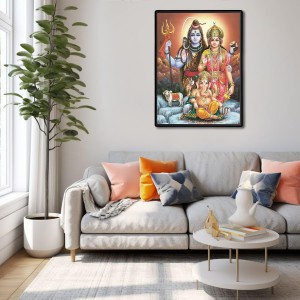 Shiva Family Laminated Photo - 5x7 Inches, Divine Blessings for Home & Office and Temple Decoration Shiva Family Laminated Photo - 5x7 Inches, Divine Blessings for Home & Office and Temple Decoration