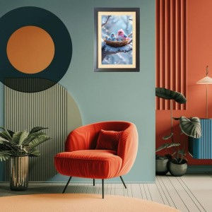 the colorful birds in the nest Black Photo Frame Funny Animal and Bird Cartoon Art the colorful birds in the nest Black Photo Frame Funny Animal and Bird Cartoon Art