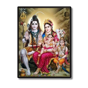 Shiva Family Laminated Photo - 5x7 Inches, Divine Blessings for Home & Office and Temple Decoration Shiva Family Laminated Photo - 5x7 Inches, Divine Blessings for Home & Office and Temple Decoration