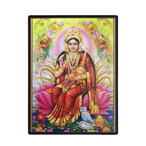 Maa Lakshmi Laminated Photo - 9x11 Inches, Divine Blessings for Home & Office and Temple Decoration Maa Lakshmi Laminated Photo - 9x11 Inches, Divine Blessings for Home & Office and Temple Decoration