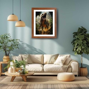AI Funny Dinosaurs Art Picture for Kids - 14x18 inches, Brown Color - Perfect Wall Decor for Children's Room AI Funny Dinosaurs Art Picture for Kids - 14x18 inches, Brown Color - Perfect Wall Decor for Children's Room