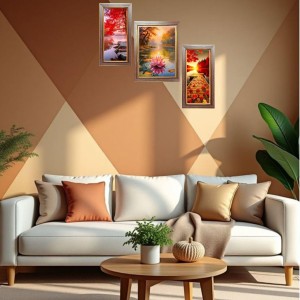 3-Pack Chasing Sunsets, Catching Stars Photo Frames - 2 Pieces 8x15 Inch & 1 Piece 12x15 Inch - Rustic Wall Art for Home & Office Decor - Botanical Wall Hanging for Living Room, Bedroom, or Work