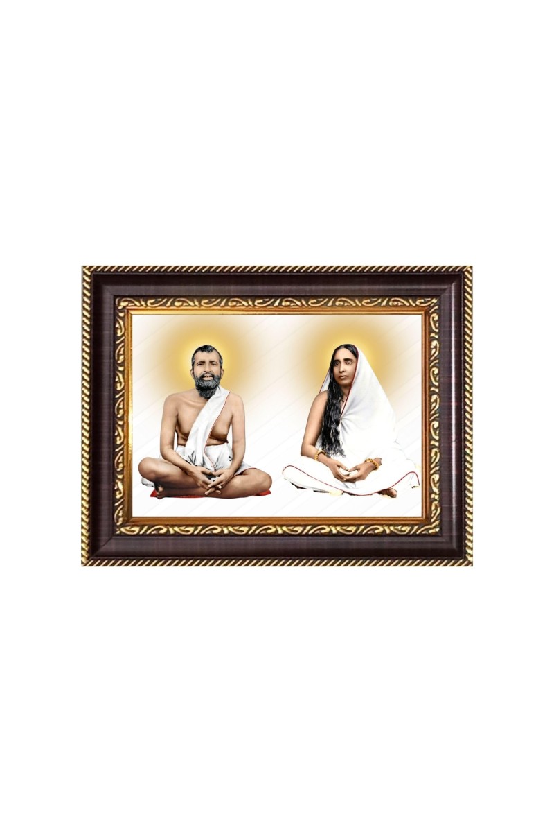Sri ramakrishna and Maa Sarada Digital Print Photo 10.7x12.7 inches - Vibrant Religious Wall Art for Home or Office Decor.