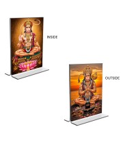 Sri Hanuman Acrylic T-Style Photo Stand - 5x7 Inches, Compact and Stylish Spiritual Display, easily change 2 photos (Pack of 1)