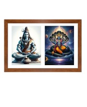 Lord shiva and vishnu Photo Frame - 11x15Inches - Spiritual Artwork for Home Wall Decoration, Puja Room and Office Decoration and Gifting