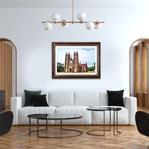 Arthunkal Basilica Church Photo Frame, 10x14 Inches Beautiful Elegant Framed Wall Art of Iconic Cathedral