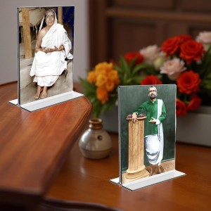 Sarada Devi & Sri Ramakrishna Paramhansa Acrylic T-Style Photo Stand, Compact and Stylish Spiritual Display, easily change 2 photos (Pack of 1) Sarada Devi & Sri Ramakrishna Paramhansa Acrylic T-Style Photo Stand, Compact and Stylish Spiritual Display, easily change 2 photos (Pack of 1)