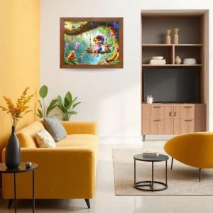 AI Funny Cute Girls With Animals Art Picture for Kids - 10x14 inches, Brown Color - Perfect Wall Decor for Children's Room AI Funny Cute Girls With Animals Art Picture for Kids - 10x14 inches, Brown Color - Perfect Wall Decor for Children's Room