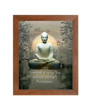 Buddha & Famous Quote Brown Frame, 14x18InchesInspirational Wall Art for Office, Home DecorIdeal Spiritual Gift