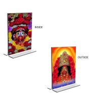 Tara Debi Acrylic T-Style Photo Stand - 7x9 Inches, Compact and Stylish Spiritual Display, easily change 2 photos (Pack of 1)