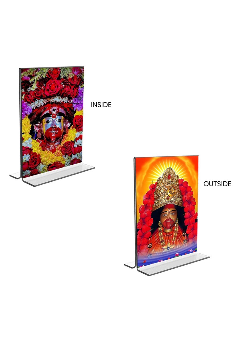 Tara Debi Acrylic T-Style Photo Stand, Compact and Stylish Spiritual Display, easily change 2 photos (Pack of 1)