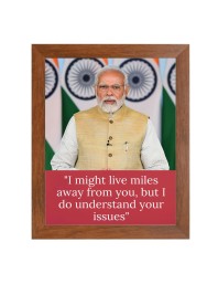 Narendra Modi & Famous Quote Brown Frame, 10x14InchesInspirational Wall Art for Office, Home DecorIdeal Spiritual Gift