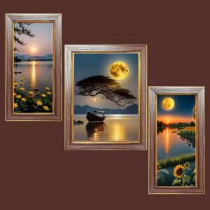3-Pack serenity view Photo Frames - 2 Pieces 6x13 Inch & 1 Piece 10x13 Inch - Rustic Wall Art for Home & Office Decor - Botanical Wall Hanging for Living Room, Bedroom, or Workspace