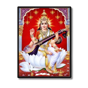 Saraswati Laminated Photo - 5x7 Inches, Divine Blessings for Home & Office and Temple Decoration Saraswati Laminated Photo - 5x7 Inches, Divine Blessings for Home & Office and Temple Decoration