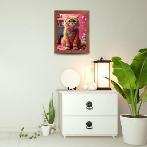 AI Funny Cute Kitty Cat Art Picture for Kids - 10x14 inches, Brown Color - Perfect Wall Decor for Children's Room AI Funny Cute Kitty Cat Art Picture for Kids - 10x14 inches, Brown Color - Perfect Wall Decor for Children's Room