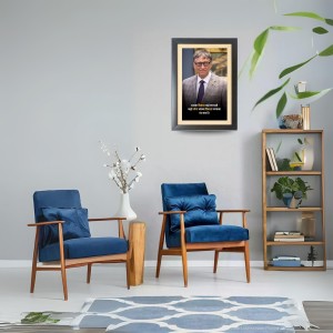 Bill Gates & His Famous Quote Photo Frame - Brown Frame, 11x15 Inches, Perfect for Office & Wall Decoration, Ideal Gift