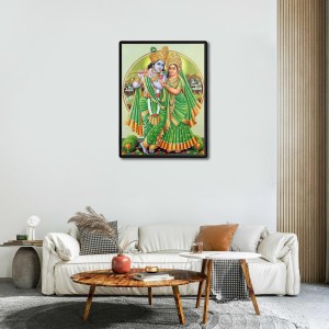 Radha Krishna Laminated Photo - 5x7 Inches, Divine Blessings for Home & Office and Temple Decoration