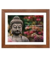Buddha & His Famous Quote Photo Frame - Brown Frame, Perfect for Office & Wall Decoration, Ideal Gift
