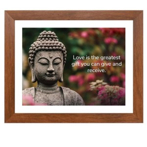 Buddha & His Famous Quote Photo Frame - Brown Frame, Perfect for Office & Wall Decoration, Ideal Gift