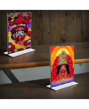 Tara Debi Acrylic T-Style Photo Stand - 7x9 Inches, Compact and Stylish Spiritual Display, easily change 2 photos (Pack of 1)