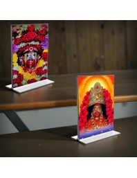Tara Debi Acrylic T-Style Photo Stand - 5x7 Inches, Compact and Stylish Spiritual Display, easily change 2 photos (Pack of 1)