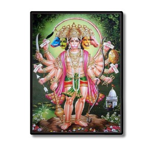 Panchamukhi Hanuman Laminated Photo - 5x7 Inches, Divine Blessings for Home & Office and Temple Decoration