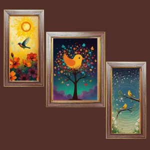 3-Pack Cute birds painting Photo Frames - 2 Pieces 10x17 Inch & 1 Piece 14x17 Inch - Rustic Wall Art for Home & Office Decor - Botanical Wall Hanging for Living Room, Bedroom, or Workspace 3-Pack Cute birds painting Photo Frames - 2 Pieces 10x17 Inch & 1 Piece 14x17 Inch - Rustic Wall Art for Home & Office Decor - Botanical Wall Hanging for Living Room, Bedroom, or Workspace