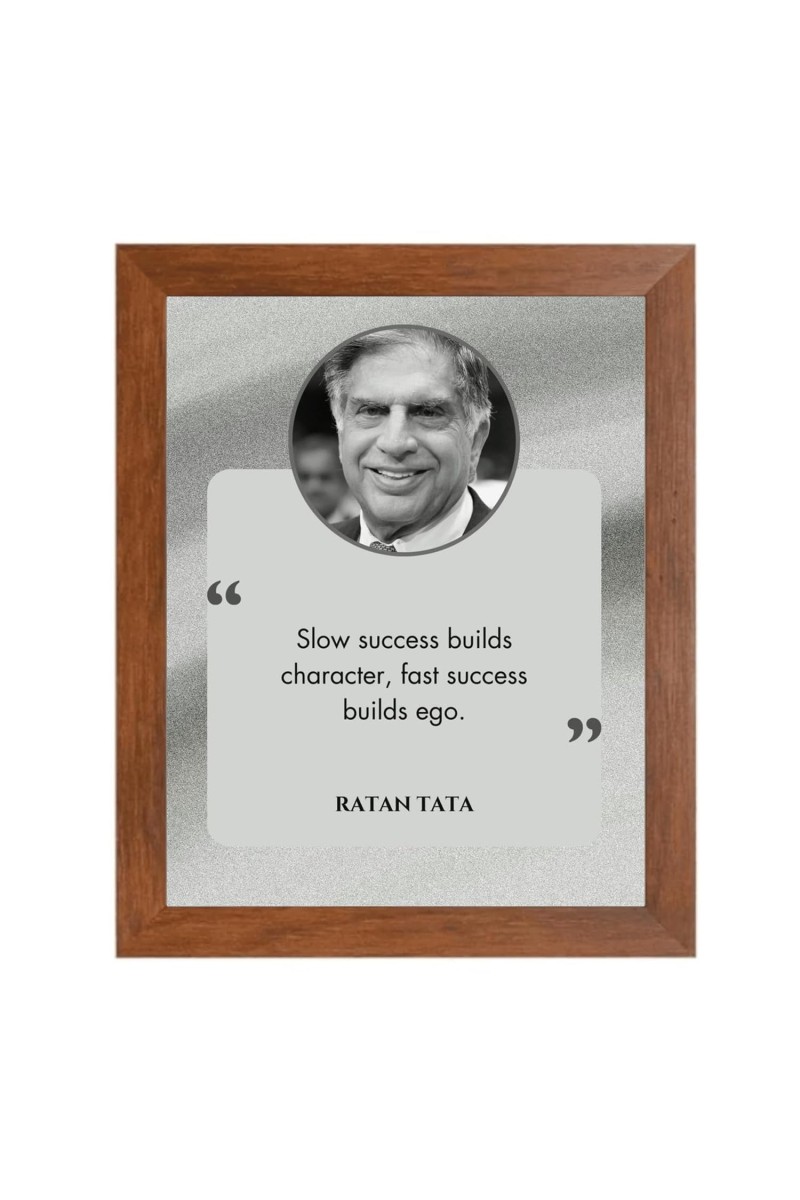 Shree Ratan Naval Tata & Famous Quote Brown Frame, 16x20InchesInspirational Wall Art for Office, Home DecorIdeal Spiritual Gift