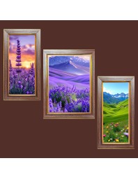 3-Pack The Canvas of Nature Photo Frames - 2 Pieces 12x19 Inch & 1 Piece 16x19 Inch - Rustic Wall Art for Home & Office Decor - Botanical Wall Hanging for Living Room, Bedroom, or Workspace