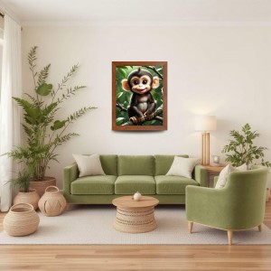 AI Funny Cute Monkey Art Picture for Kids - 12x16 inches, Brown Color - Perfect Wall Decor for Children's Room AI Funny Cute Monkey Art Picture for Kids - 12x16 inches, Brown Color - Perfect Wall Decor for Children's Room
