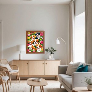 AI Funny Cute Dog Art Picture for Kids - 10x14 inches, Brown Color - Perfect Wall Decor for Children's Room AI Funny Cute Dog Art Picture for Kids - 10x14 inches, Brown Color - Perfect Wall Decor for Children's Room