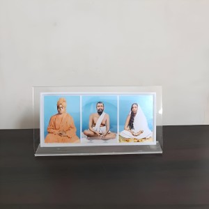 Hitech Sales Swami Vivekananda and Ramakrishna Paramahansa and Sarada maa photo, Three pictures in one Frame, Acrylic photo frame for Table, living room, gifts (6 x 3 inch)