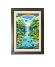 Animals and birds in rainbow Black Photo Frame Funny Animal and Bird Cartoon Art Animals and birds in rainbow Black Photo Frame Funny Animal and Bird Cartoon Art