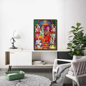 Sri Ram Darbar Laminated Photo (9x11 Inches Without glass) Divine Blessings for Table and Walls,Home & Office and Temple Decoration