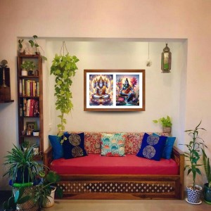 Lord bramha and shiva Photo Frame - 11x15Inches - Spiritual Artwork for Home Wall Decoration, Puja Room and Office Decoration and Gifting Lord bramha and shiva Photo Frame - 11x15Inches - Spiritual Artwork for Home Wall Decoration, Puja Room and Office Decoration and Gifting