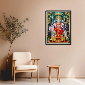 Maa Durga Laminated Photo - 13x15 Inches, Divine Blessings for Home & Office and Temple Decoration