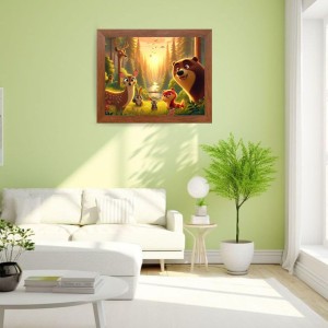 AI Funny Polar bear Art Picture for Kids - 10x14 inches, Brown Color - Perfect Wall Decor for Children's Room