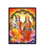 Vishnu & Lakshmi Laminated Photo - 5x7 Inches, Divine Blessings for Home & Office and Temple Decoration