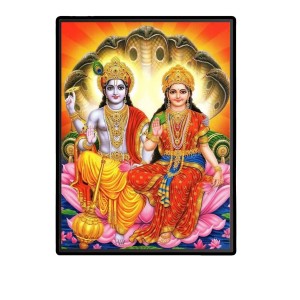 Vishnu & Lakshmi Laminated Photo - 5x7 Inches, Divine Blessings for Home & Office and Temple Decoration Vishnu & Lakshmi Laminated Photo - 5x7 Inches, Divine Blessings for Home & Office and Temple Decoration
