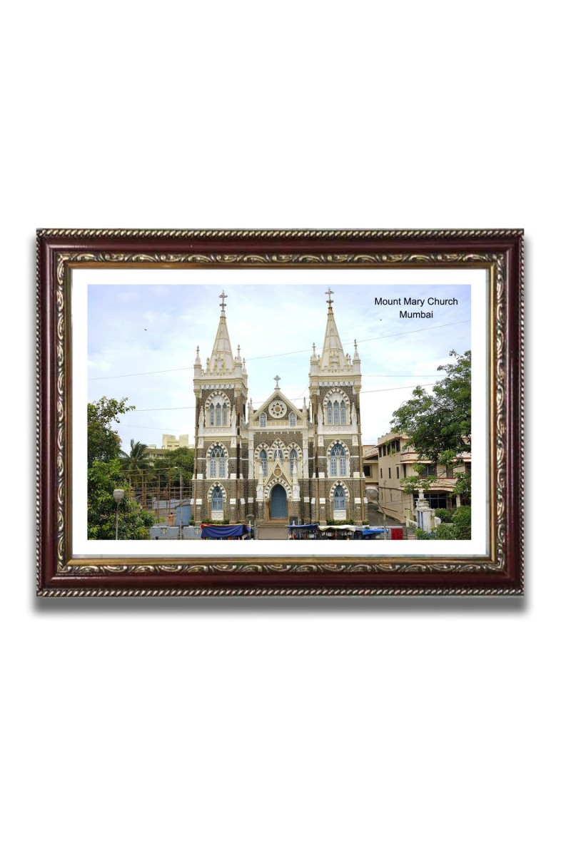 Mount Marry Church Church Photo Frame, 10x14 Inches Beautiful Elegant Framed Wall Art of Iconic Cathedral