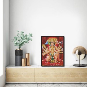 Panchamukhi Hanuman Laminated Photo (7x9 Inches Without glass) Divine Blessings for Table and Walls,Home & Office and Temple Decoration