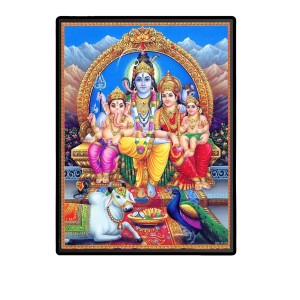 Shiva Family Laminated Photo - 5x7 Inches, Divine Blessings for Home & Office and Temple Decoration Shiva Family Laminated Photo - 5x7 Inches, Divine Blessings for Home & Office and Temple Decoration