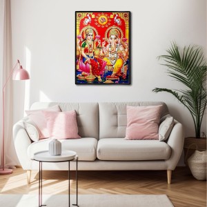 Maa Lakshmi & Lord Ganesh Laminated Photo - 11x13 Inches, Divine Blessings for Home & Office and Temple Decoration Maa Lakshmi & Lord Ganesh Laminated Photo - 11x13 Inches, Divine Blessings for Home & Office and Temple Decoration