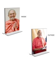 Swami Kriyananda Acrylic T-Style Photo Stand - 11x13 Inches, Compact and Stylish Spiritual Display, easily change 2 photos (Pack of 1)