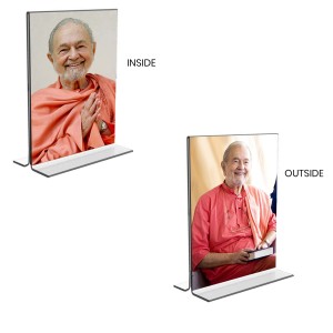 Swami Kriyananda Acrylic T-Style Photo Stand, Compact and Stylish Spiritual Display, easily change 2 photos (Pack of 1) Swami Kriyananda Acrylic T-Style Photo Stand, Compact and Stylish Spiritual Display, easily change 2 photos (Pack of 1)