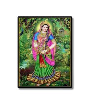 Radha Laminated Photo - 7x9 Inches, Divine Blessings for Home & Office and Temple Decoration