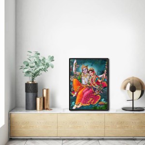 Sri Radha Krishna Laminated Photo (11x13 Inches Without glass) Divine Blessings for Table and Walls,Home & Office and Temple Decoration Sri Radha Krishna Laminated Photo (11x13 Inches Without glass) Divine Blessings for Table and Walls,Home & Office and Temple Decoration