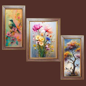 3-Pack Beautiful flowers and tree painting Photo Frames - 2 Pieces 6x13 Inch & 1 Piece 10x13 Inch - Rustic Wall Art for Home & Office Decor - Botanical Wall Hanging for Living Room, Bedroom, or 3-Pack Beautiful flowers and tree painting Photo Frames - 2 Pieces 6x13 Inch & 1 Piece 10x13 Inch - Rustic Wall Art for Home & Office Decor - Botanical Wall Hanging for Living Room, Bedroom, or