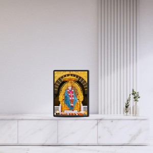 Sai Baba Laminated Photo - 5x7 Inches, Divine Blessings for Home & Office and Temple Decoration